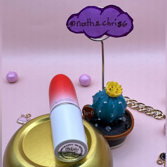 MAC Cosmetics Powder Kiss Lipstick in Fire & Spice New 1.5g no box - Picture 2 of 9